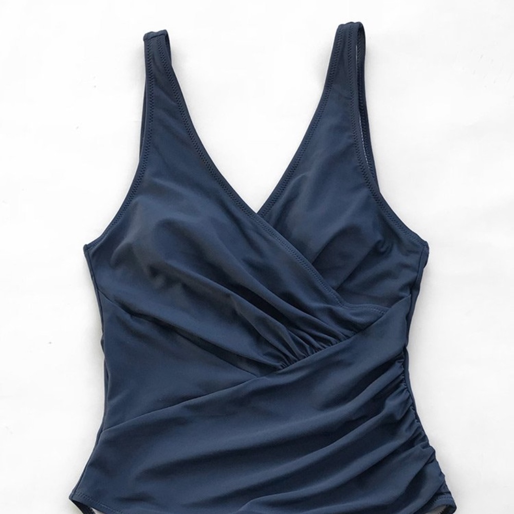 Shirred one piece bathing suit NWT